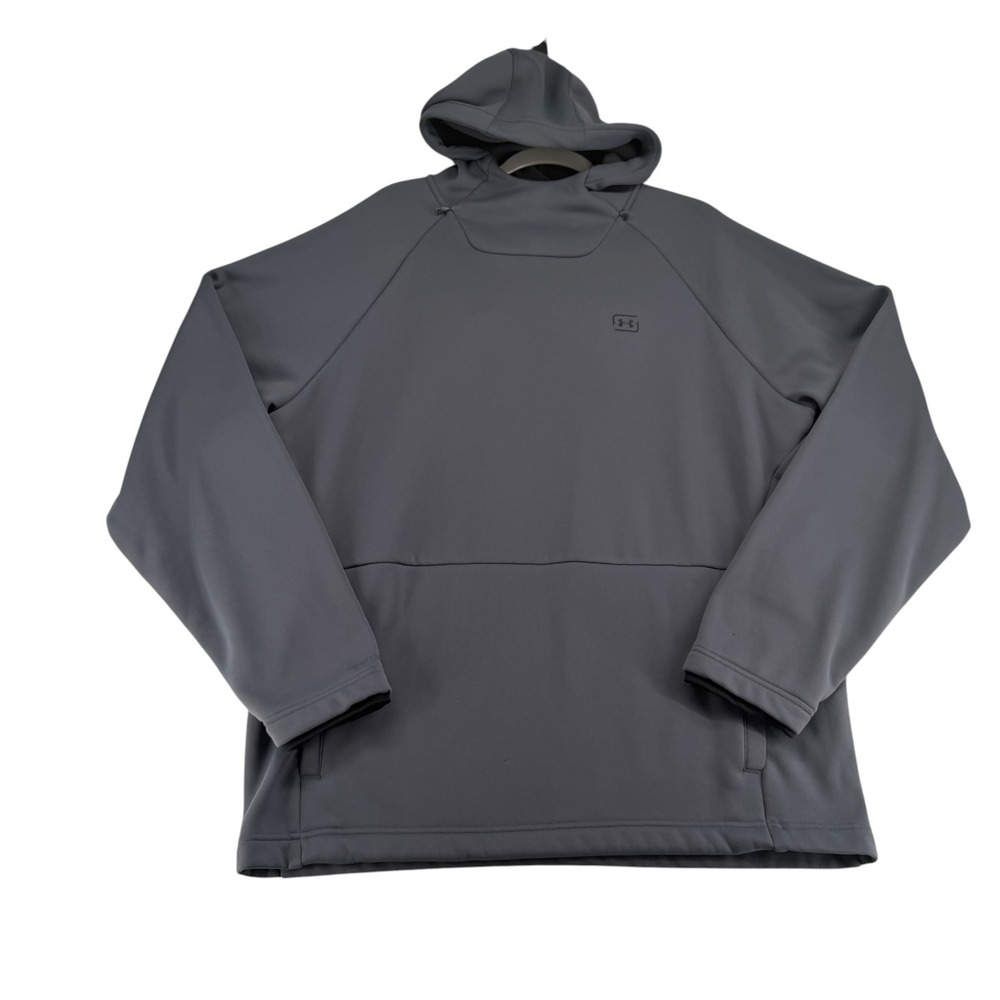 Under Armour Storm Fish Pro Coldweather Fleece Hoodie Mens 2XL Gray Gorpcore